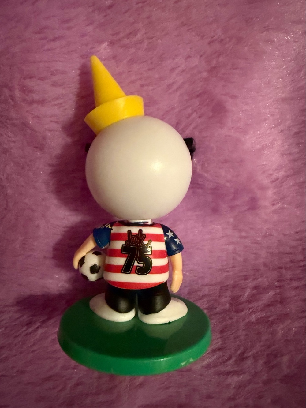 Jack In The Box Hot Ones Soccer and USA Bobblehead Set with Yellow Cone Hats New - Picture 4 of 5